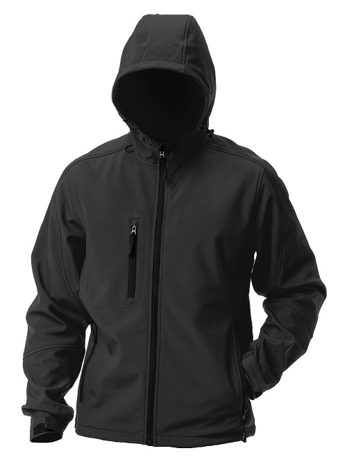 HOODED SOFTSHELL CON CAPPUCCIO - M, BLACK