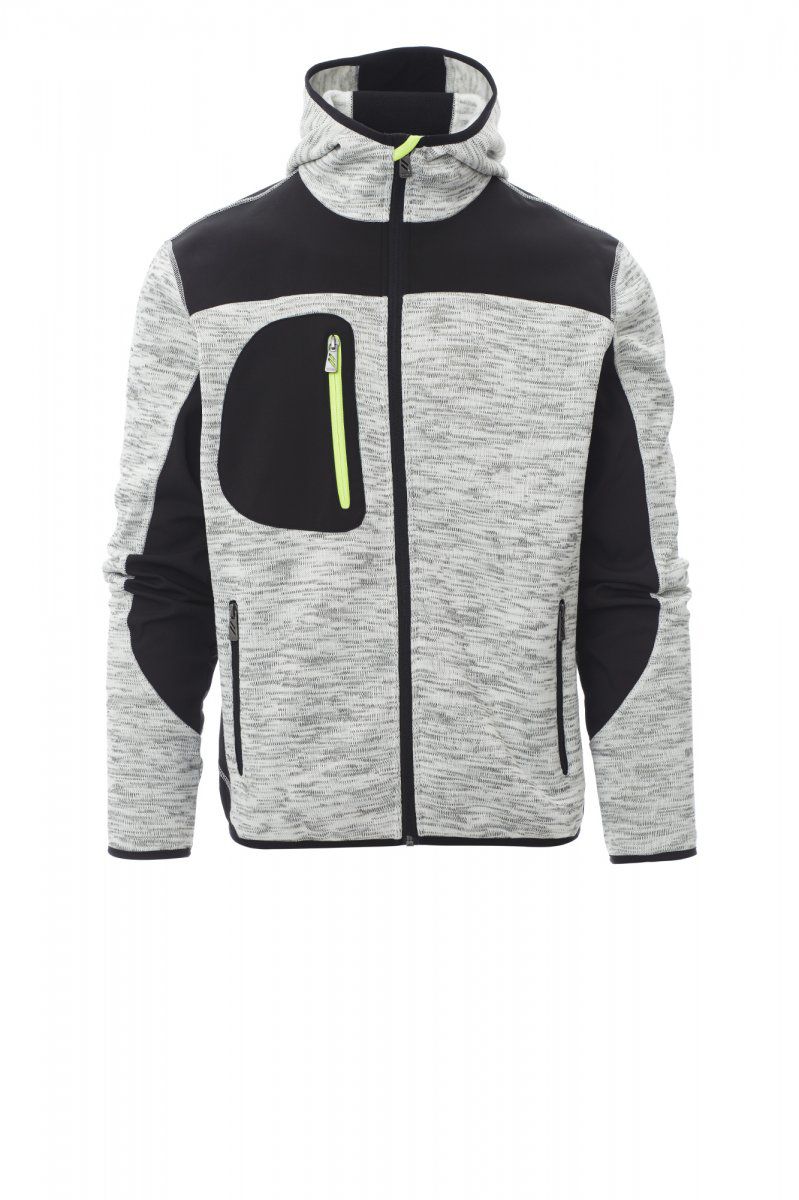 SOFT-SHELL UOMO BICOLORE CON CAPPUCCIO - 3XL, GRIGIO MELANGE/NERO-