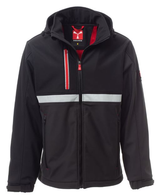 SOFTSHELL UOMO BICOLORE CAPPUCCIO REMOV. - M, ANTRACITE/NERO