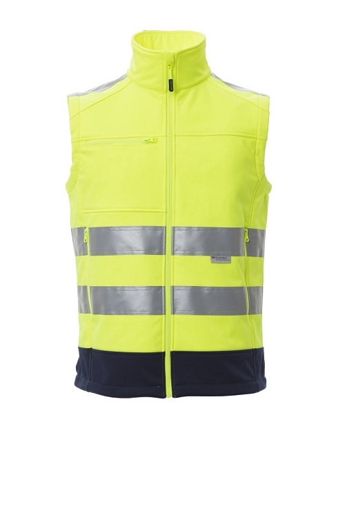 GILET HV SOFTSHELL 310GR - 3XL, GIALLO FLUO/BLU NAVY