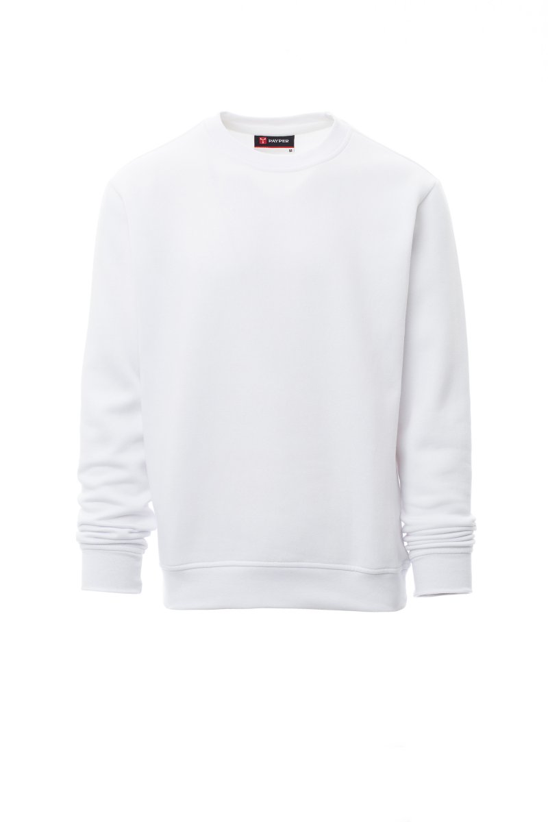 FELPA UOMO GIROCOLLO GARZATA - M, BIANCO