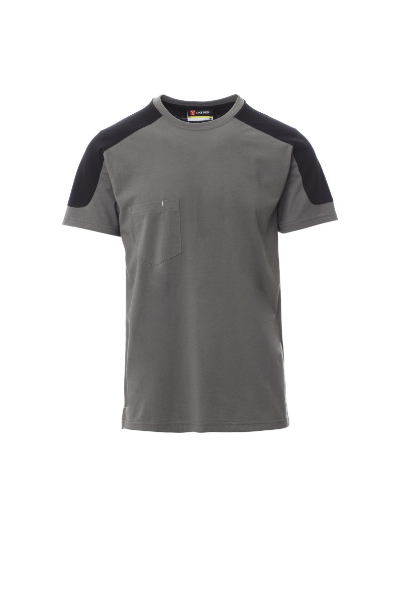 T-SHIRT BICOLORE CON TASCHINO - 3XL, SMOKE/NERO